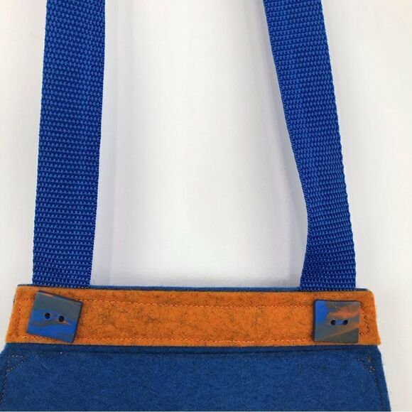 BeVel Designs Handcrafted Blue Geometric Artisan Bag - Picture 6 of 12